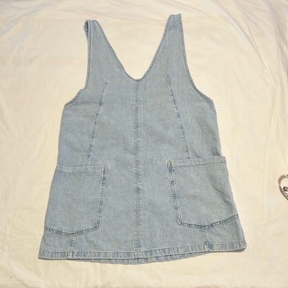 Free people X We The Free Light Wash Denim Overall Dress - Picture 2 of 9